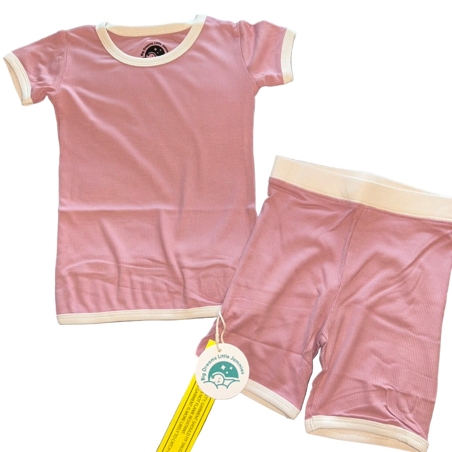 Cotton Candy (Pink) Ribbed Shorts Set