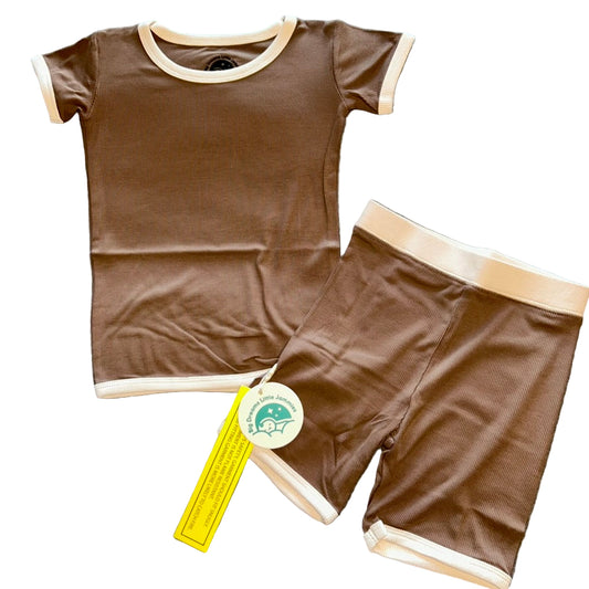 Hot Cocoa (Brown) Ribbed Ribbed Shorts Set