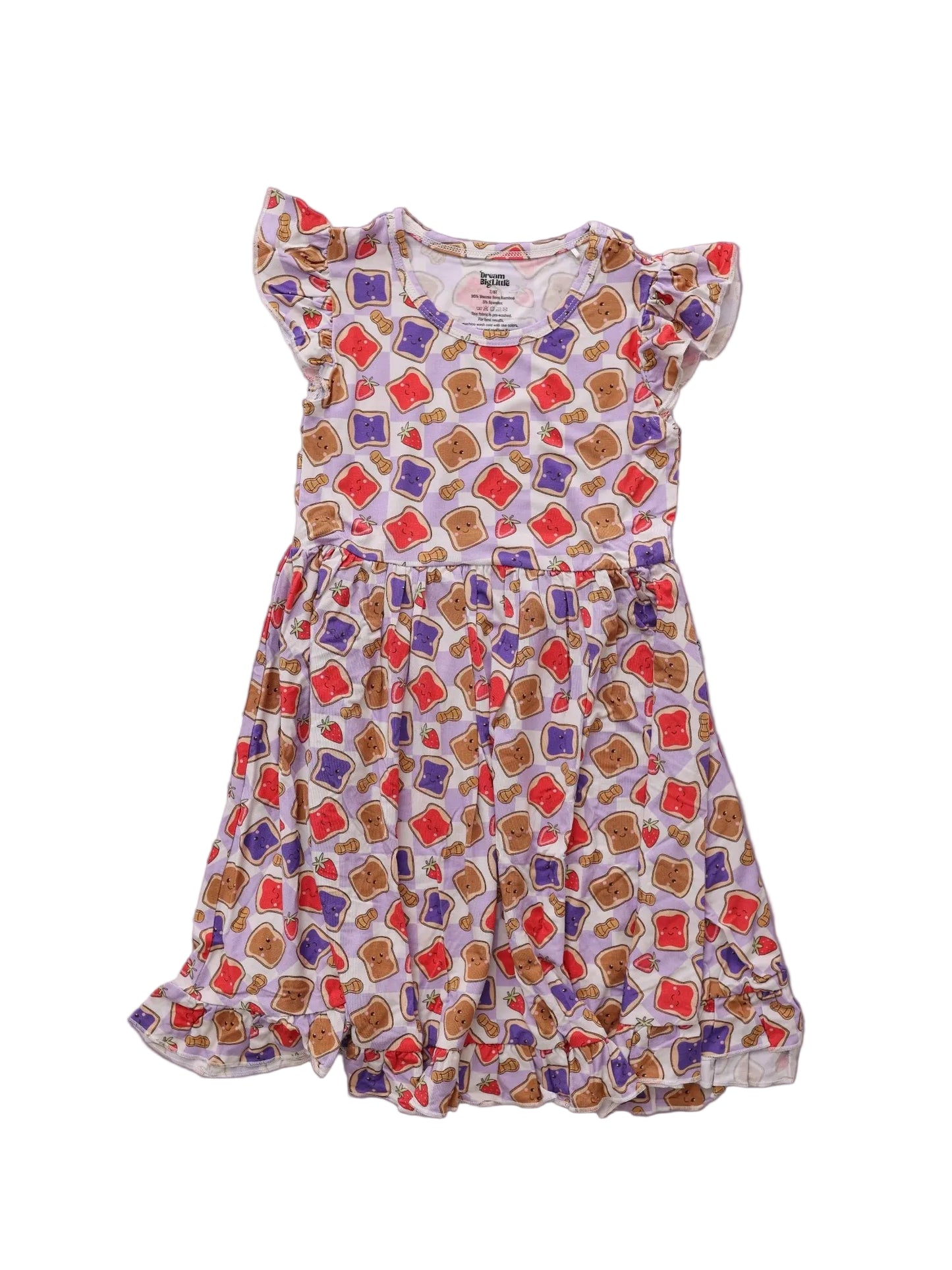 Peanut Butter Jelly Time Short Sleeve Twirl Dress