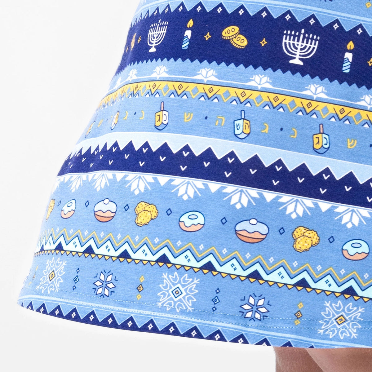 Hanukkah Fair Isle Long Sleeve Dress