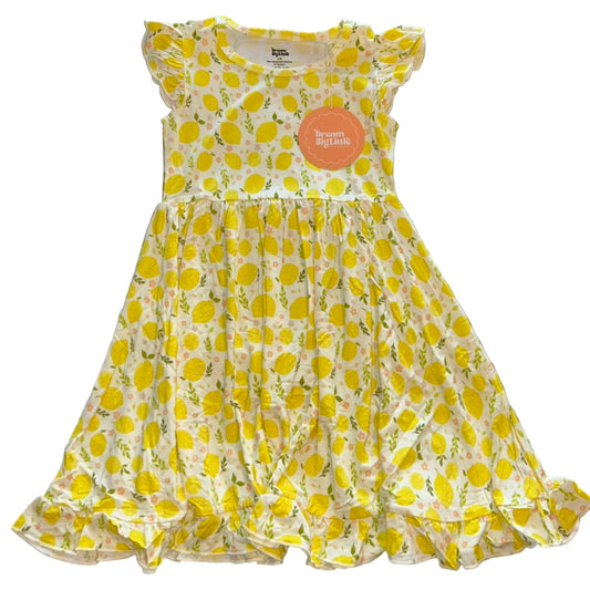 Lemon Blossoms Short Sleeve Twirl Dress