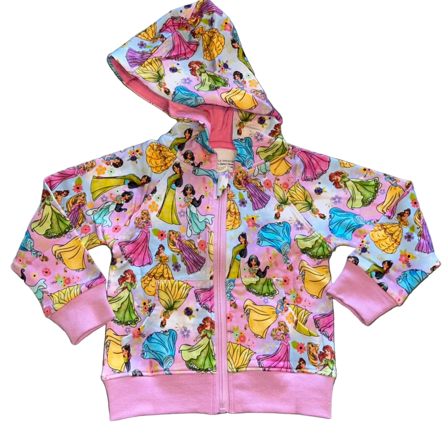 Princess Glam Zip Up Hoodie Sweatshirt