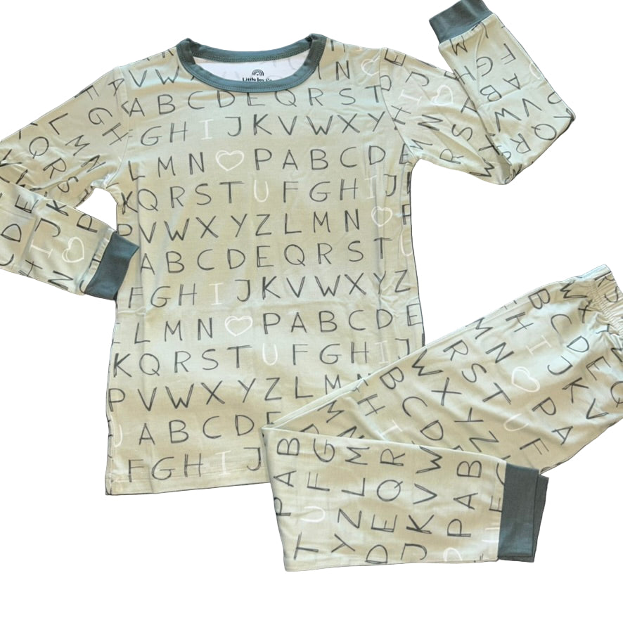 I <3 U ABC Green Long Sleeve Set