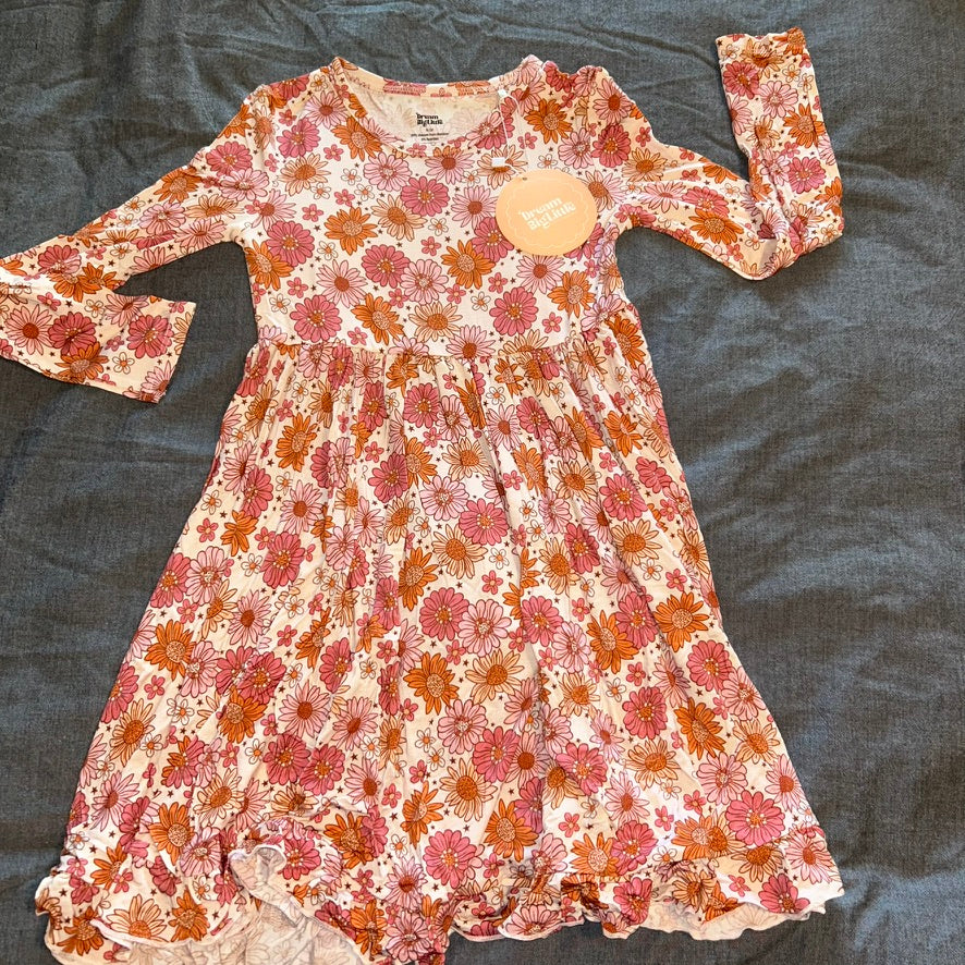Daisy Garden Long Sleeve Twirl Dress