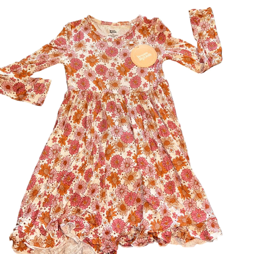 Daisy Garden Long Sleeve Twirl Dress