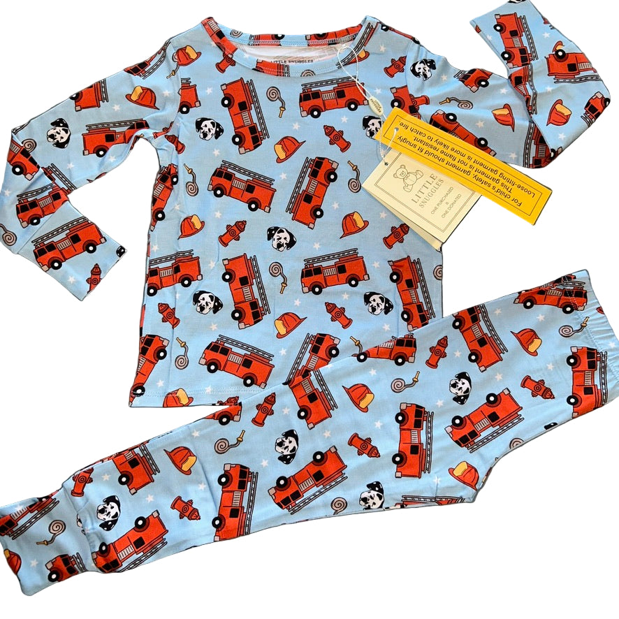Big Red Fire Truck Long Sleeve Set