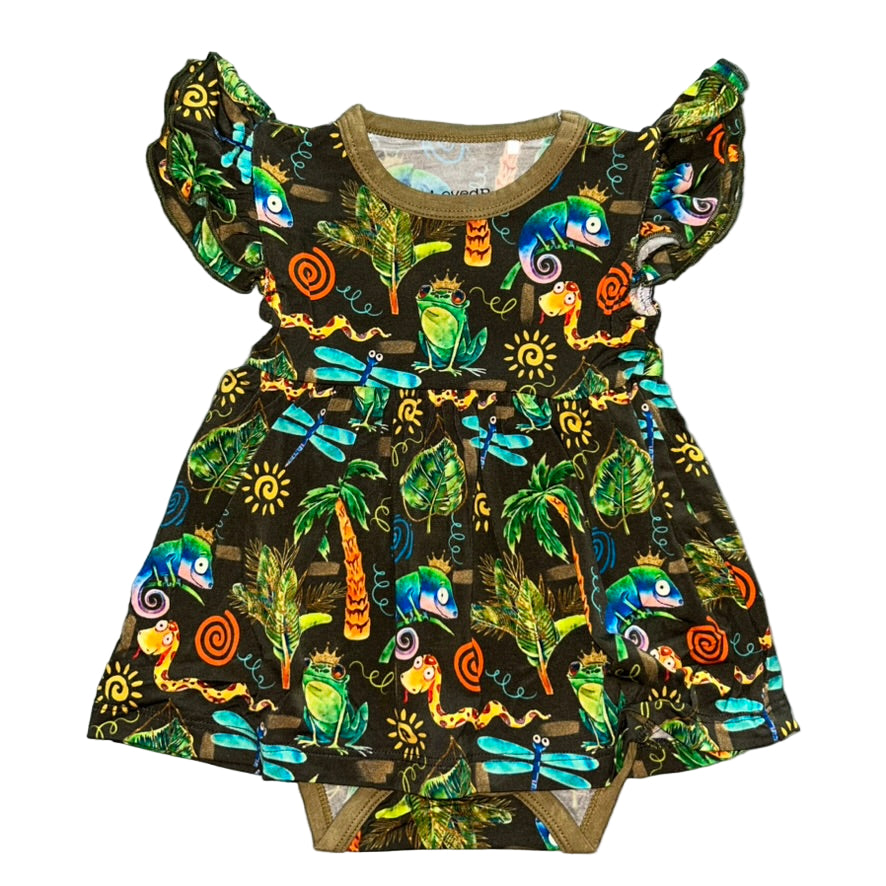 Royal Jungle Clan Bodysuit Twirl Dress