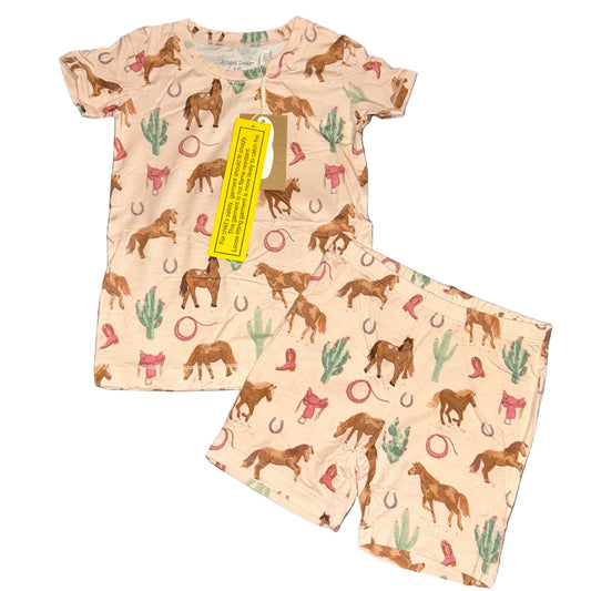 Western Horses - Pink Shorts Set