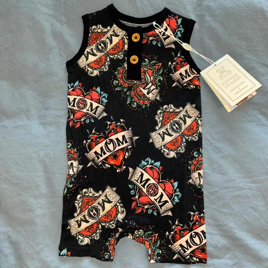 Tattoo Love Sleeveless Shorty Romper