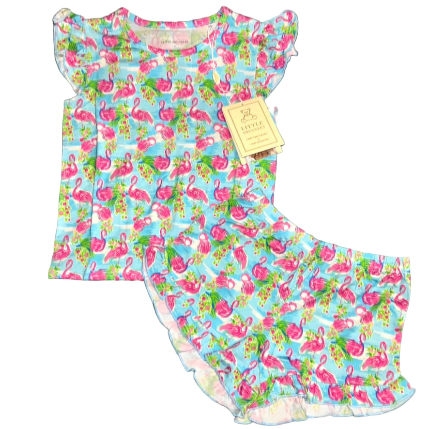 Let's Flamingle Flutter Sleeve and Shorts Set