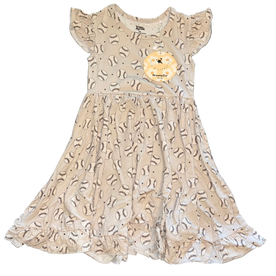 Swing for the Stars Short Sleeve Twirl Dress