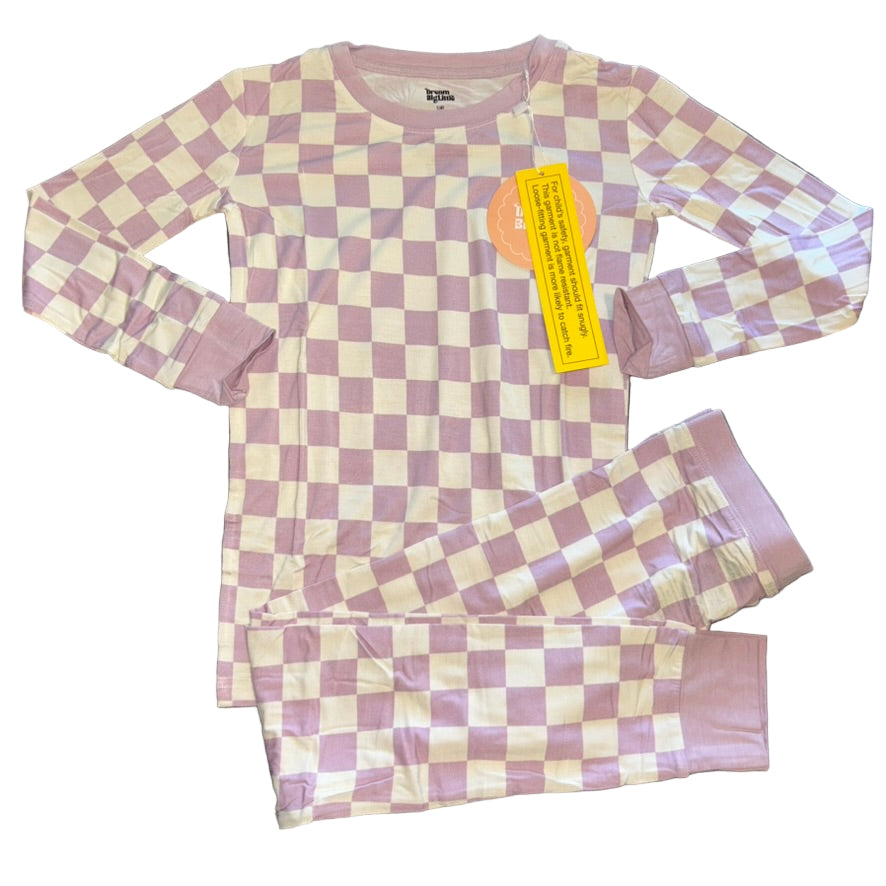 Periwinkle Checkers Long Sleeve Set