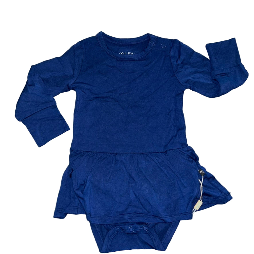 Navy Bodysuit Twirl Dress