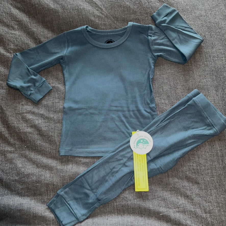 Cadet (Blue) Ribbed Long Sleeve Set
