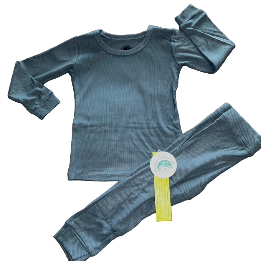 Cadet (Blue) Ribbed Long Sleeve Set