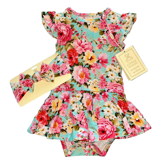 Precious Petals Bodysuit Twirl Dress