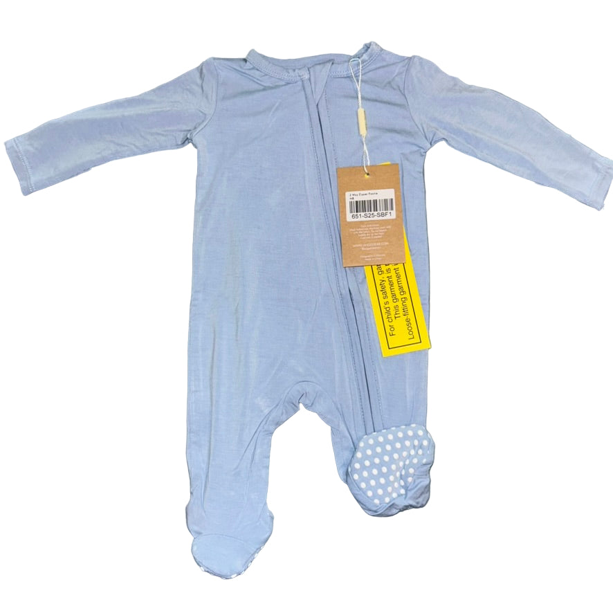 Solid Blue Fog Footie