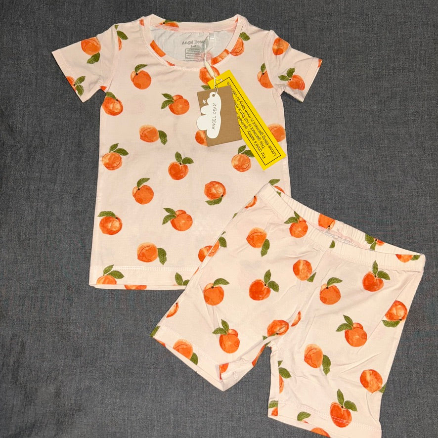 Watercolor Peaches Shorts Set