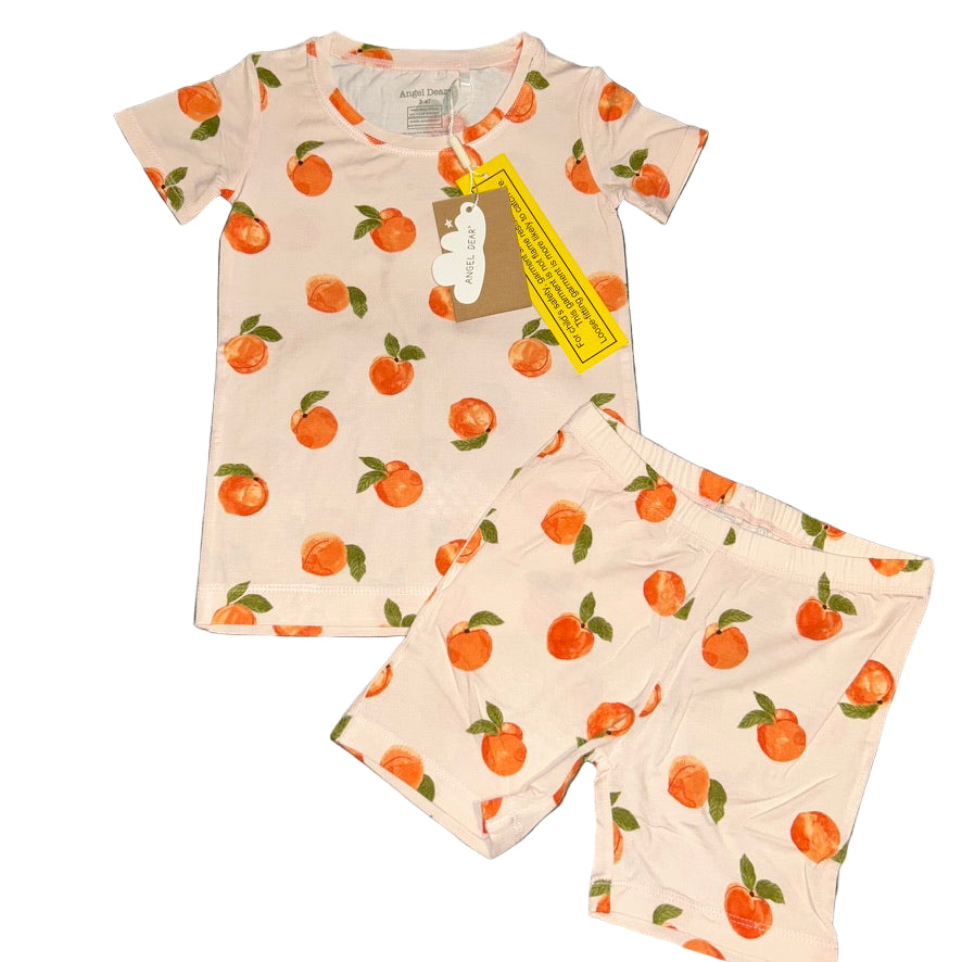 Watercolor Peaches Shorts Set