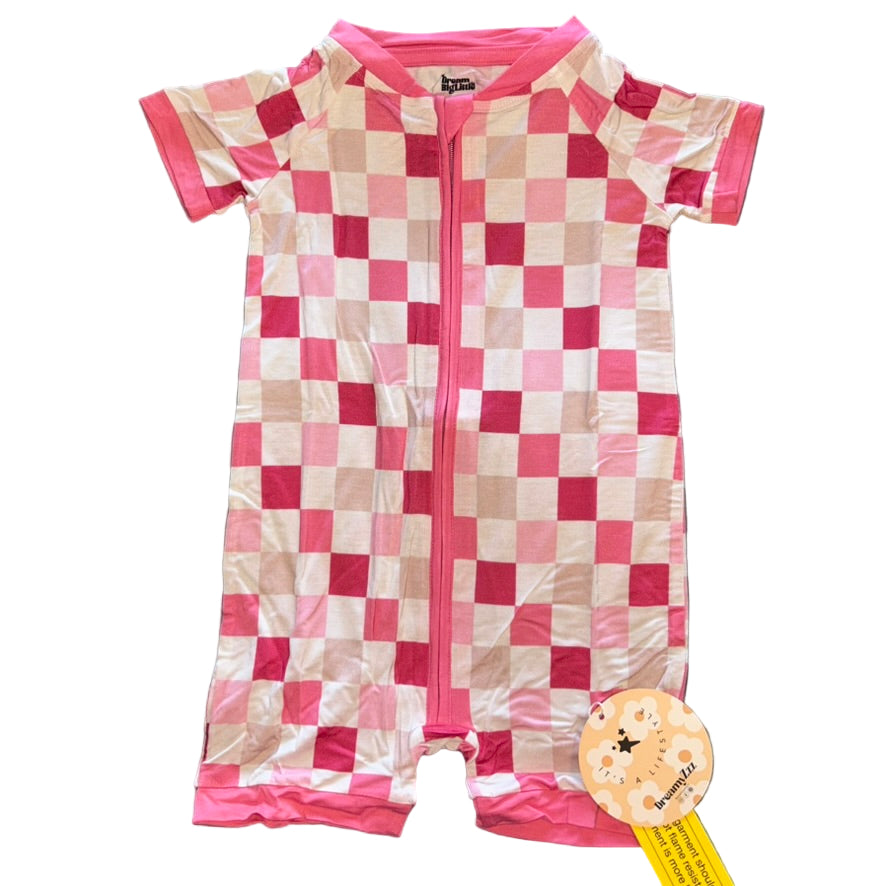 Dreamy Pink Checkers Shorty
