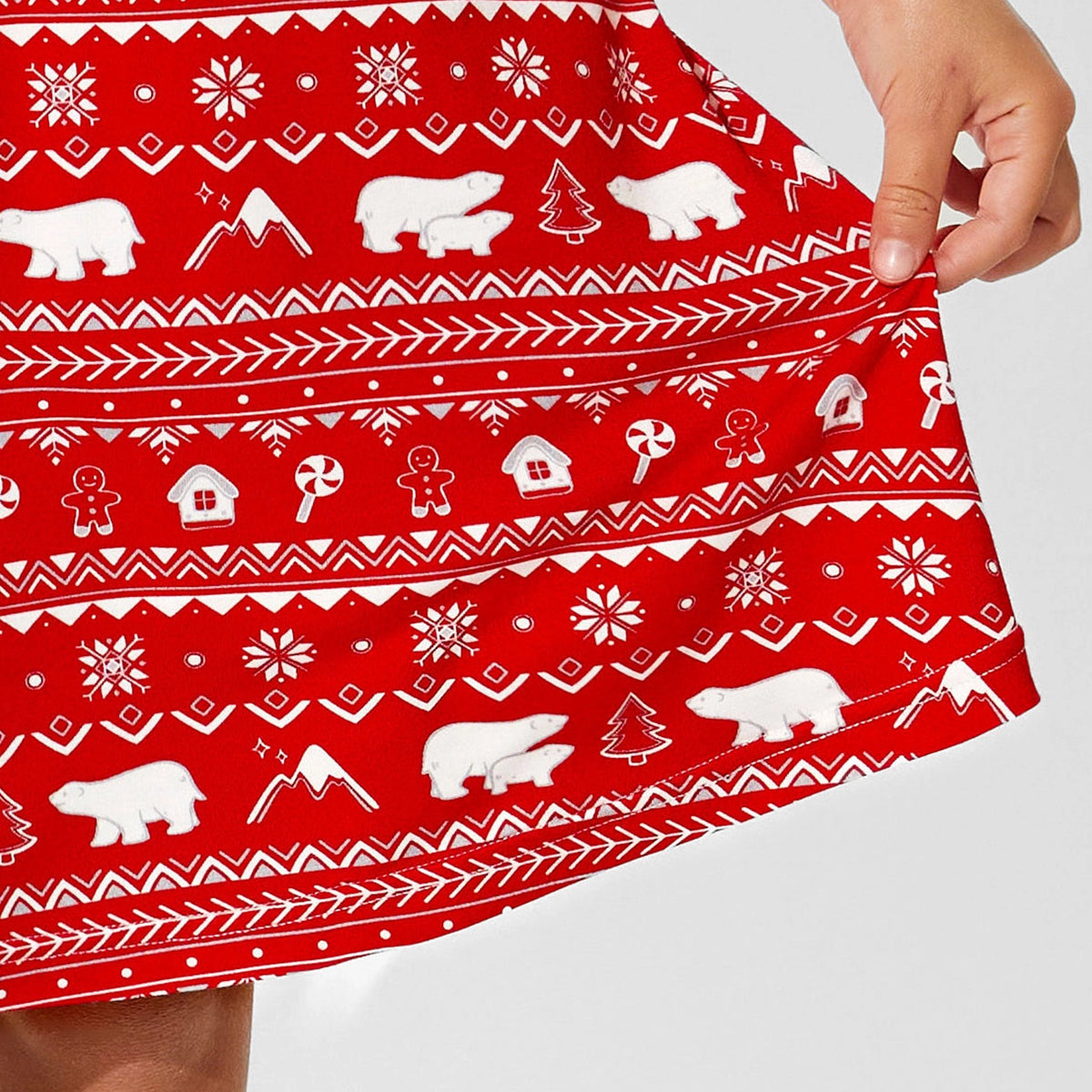Polar Isle Red Long Sleeve Dress