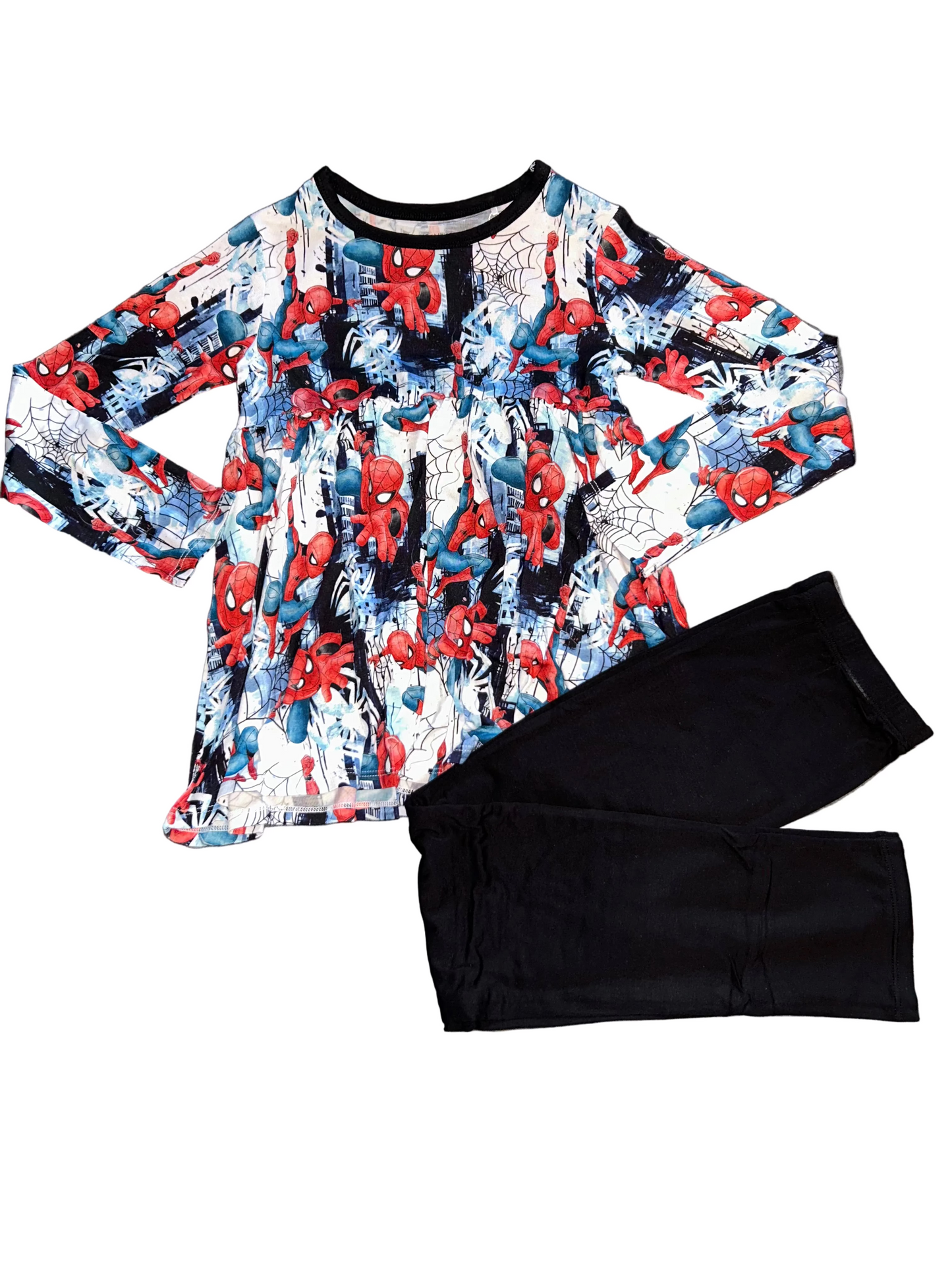 Spider Senses Long Sleeve Peplum Top and Pants Set