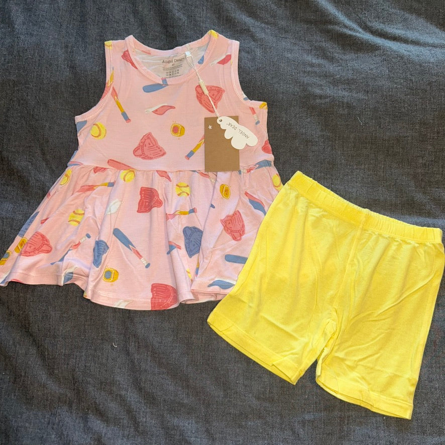 Softball Peplum Tank and Shorts Set