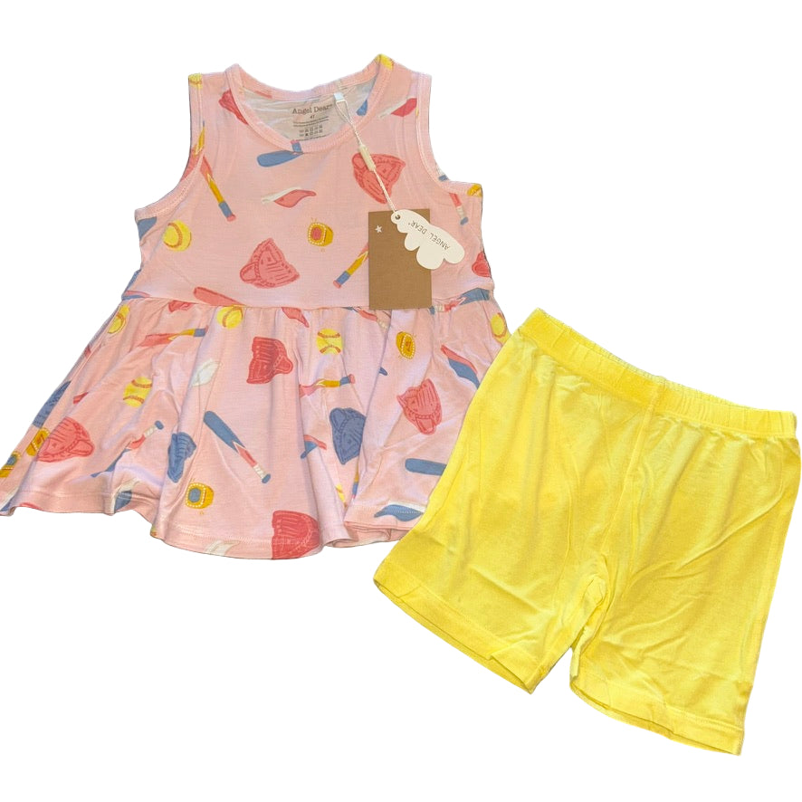 Softball Peplum Tank and Shorts Set
