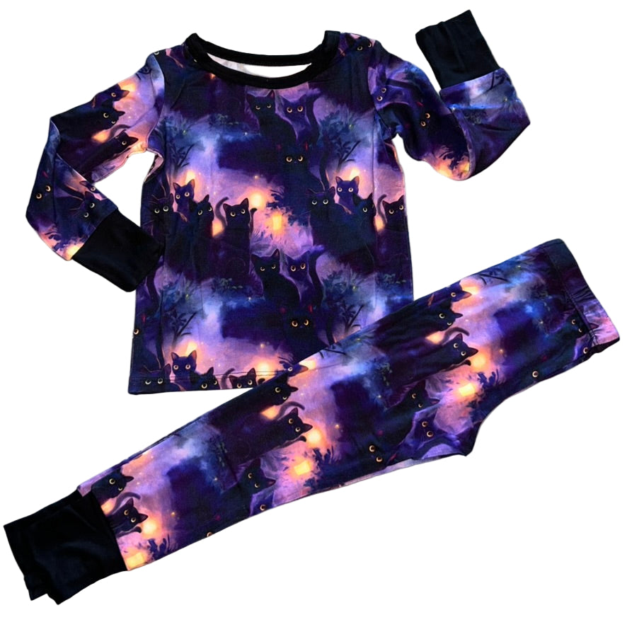 Black Cats Long Sleeve Set