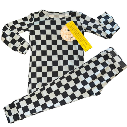 Midnight Checkers Long Sleeve Set