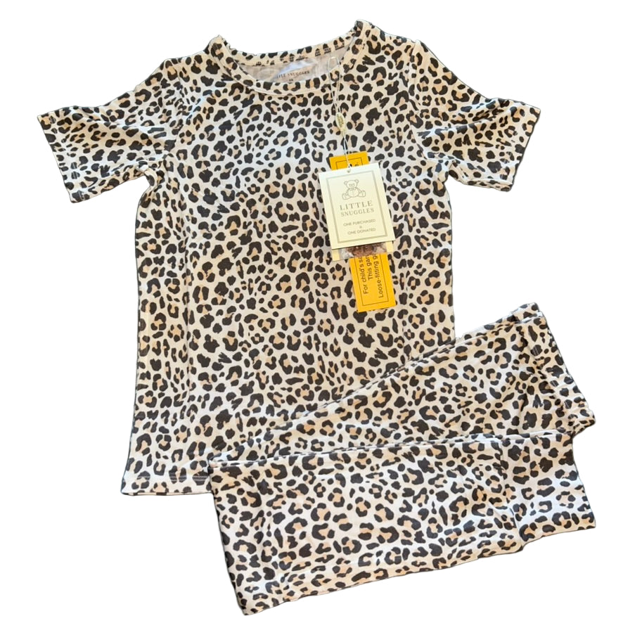 Tan Leopard Short Sleeve Set