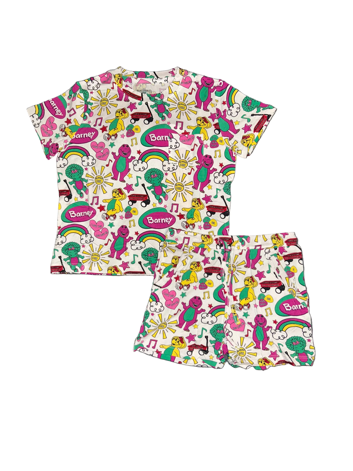 Purple Dinosaur Daywear Pocket Tee & Shorts Set