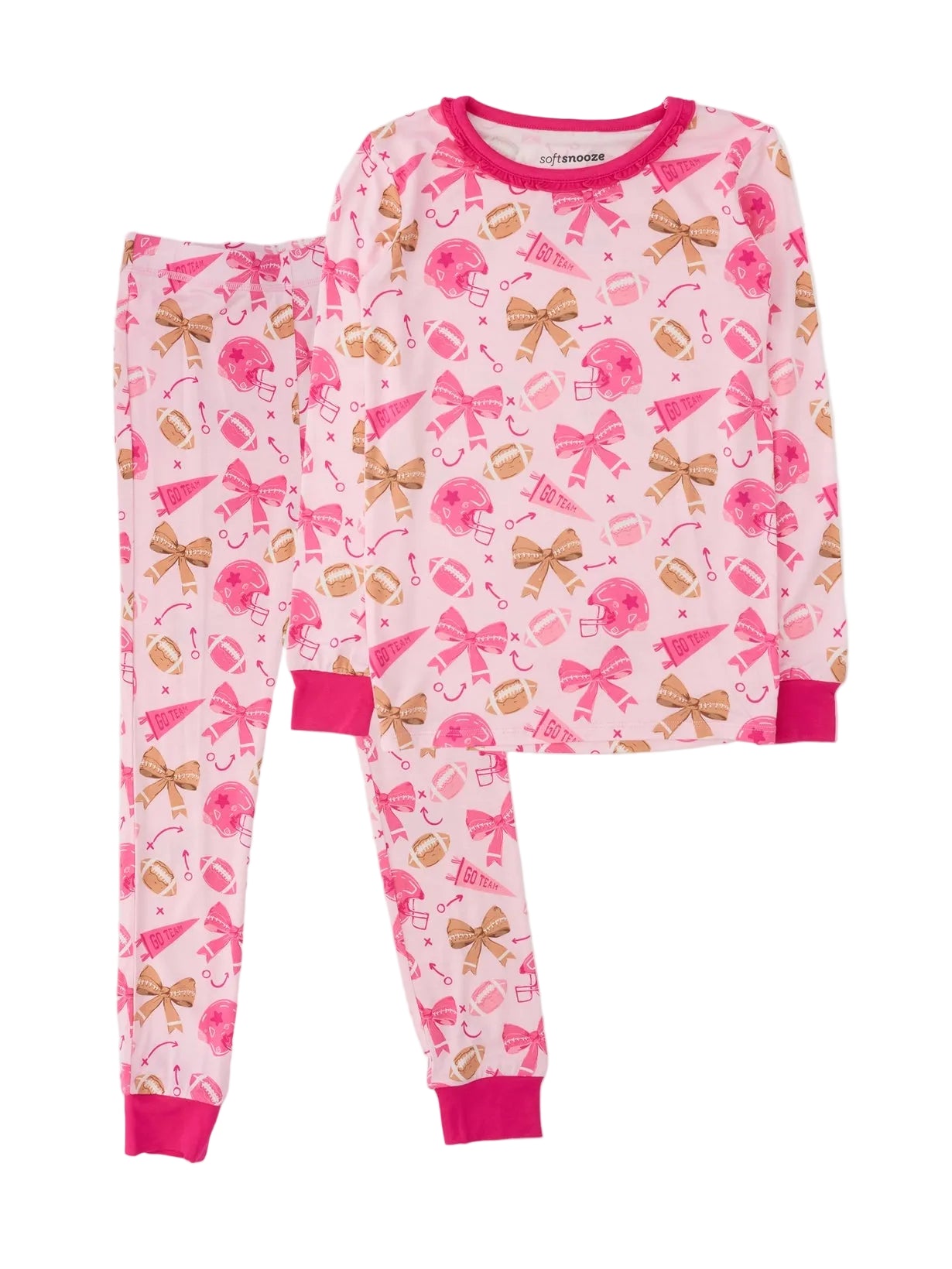 Footballs & Bows Long Sleeve Set