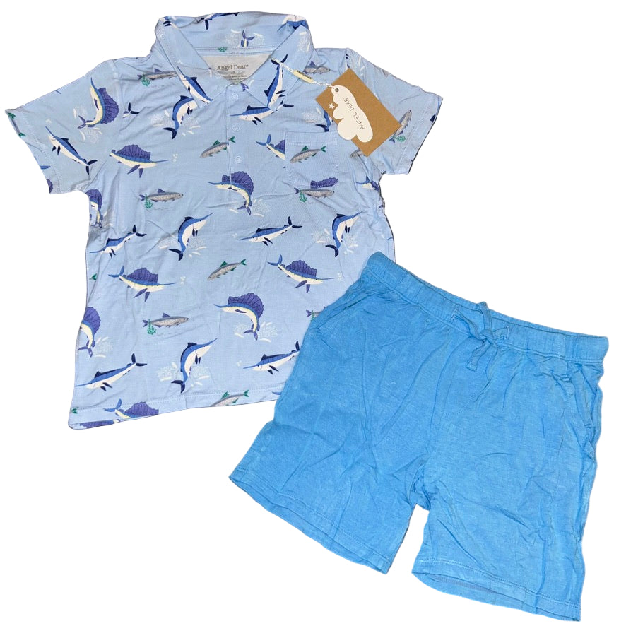 Deep Sea Fishing Polo and Shorts Set