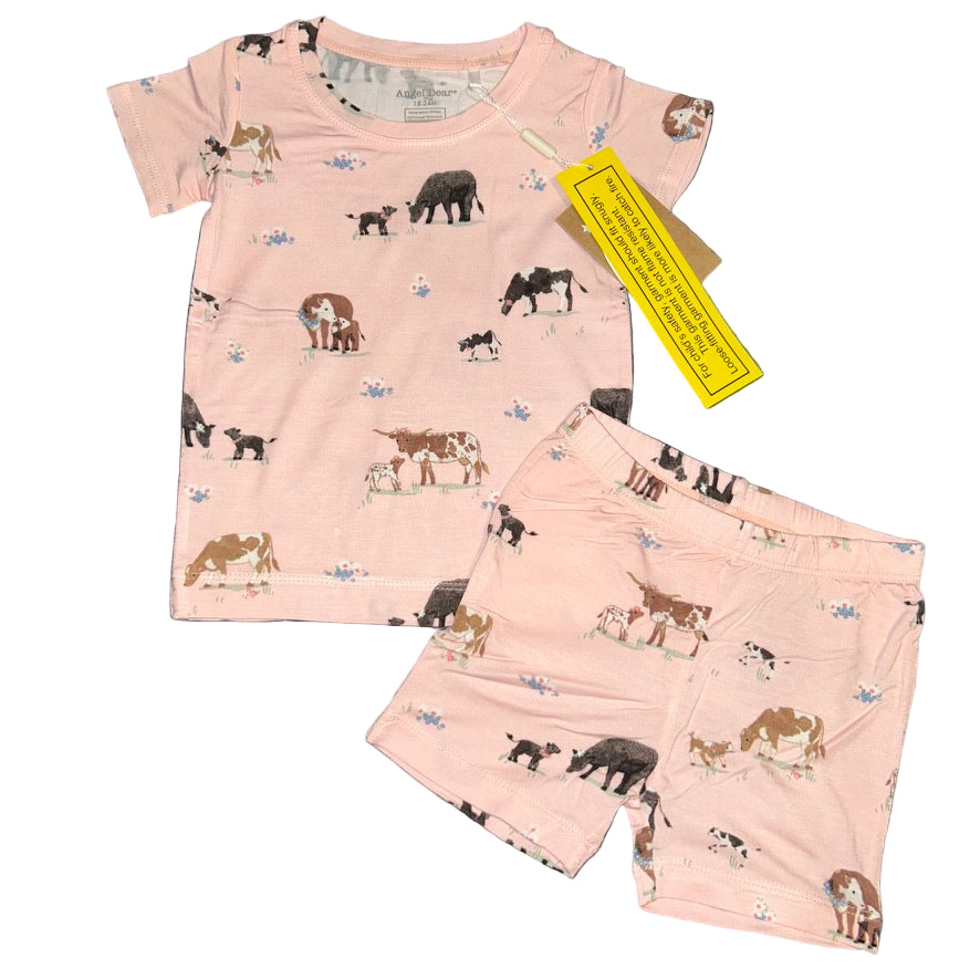 Cow Families - Pink Shorts Set