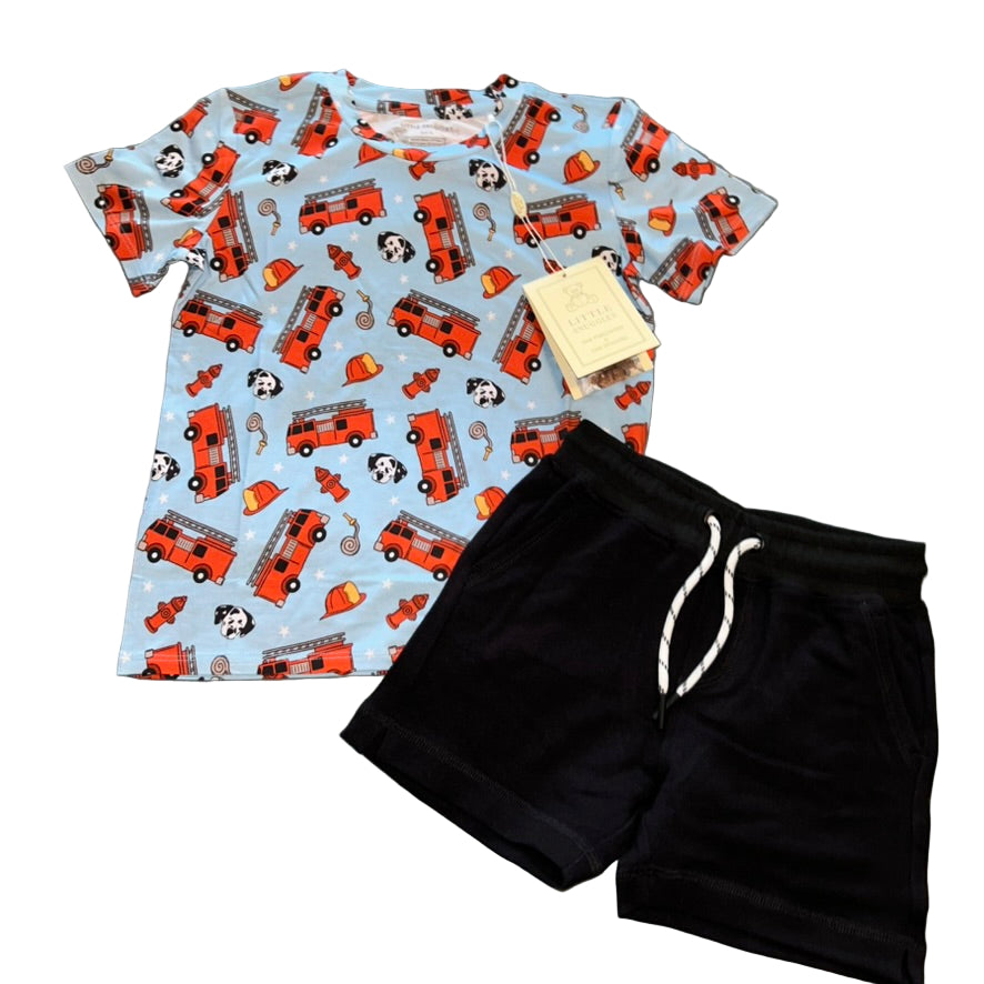 Big Red Fire Truck Daywear Shorts Set
