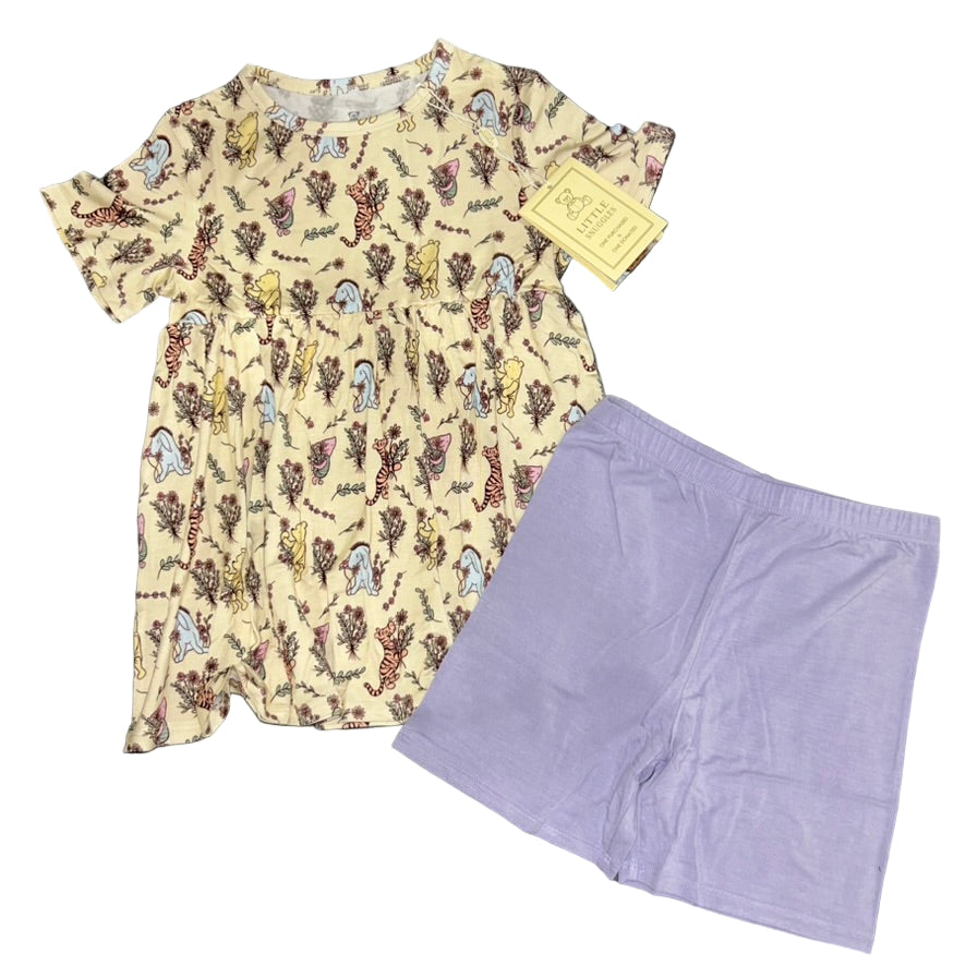 Flowers for Pooh Peplum Top and Shorts Set