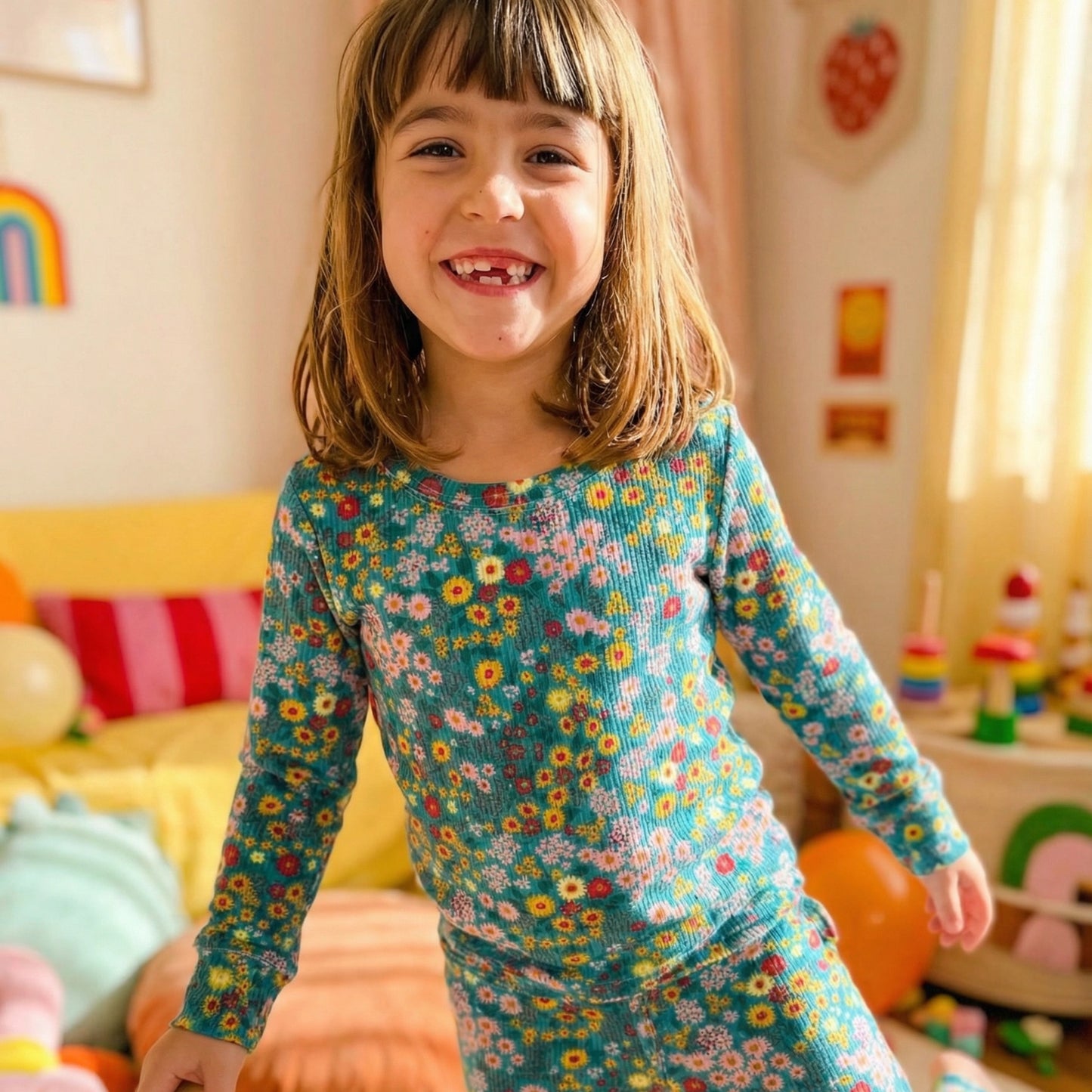 Summer Meadow Ribbed Long Sleeve Set