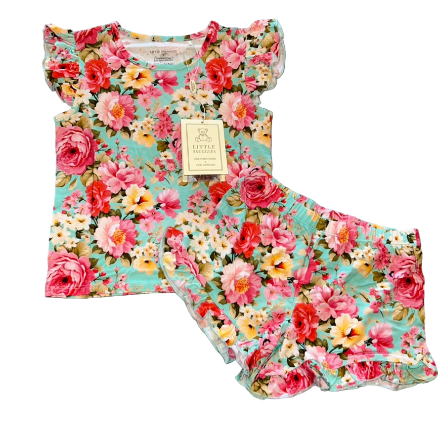 Precious Petals Flutter Sleeve and Shorts Set