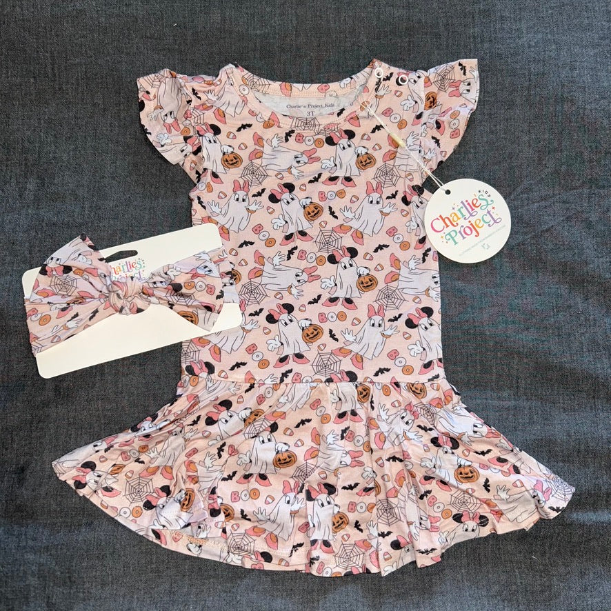 Mini Ghosts Bodysuit Twirl Dress