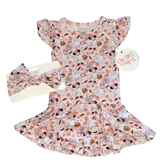 Mini Ghosts Bodysuit Twirl Dress