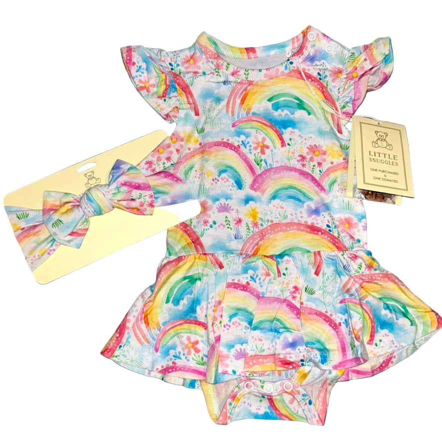 Summer Rainbows Bodysuit Twirl Dress