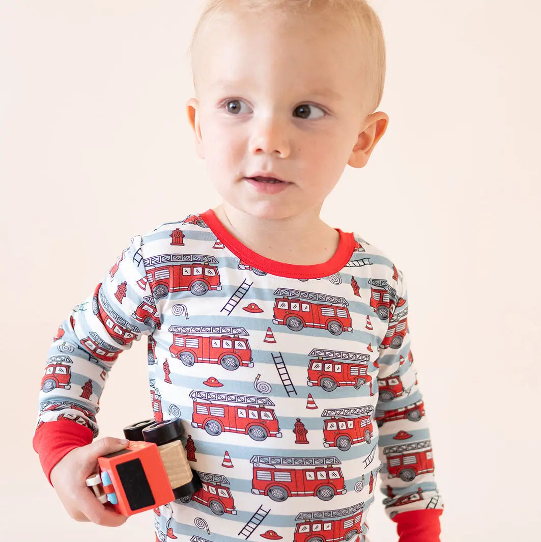 Fire Truck Squad Long Sleeve Set