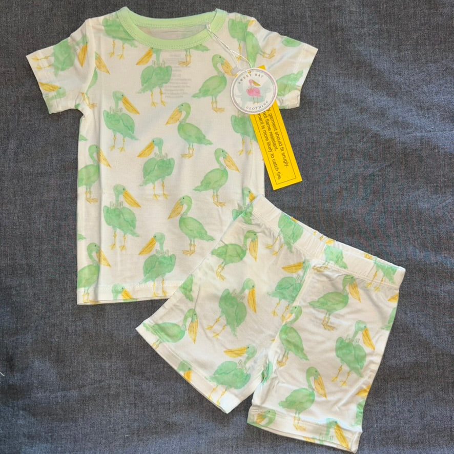 Mint Pelican Shorts Set