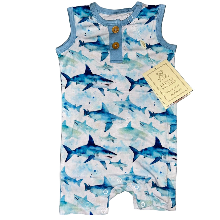 Shark Attack Sleeveless Shorty Romper