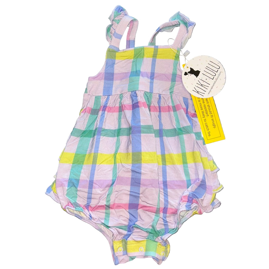 Breaking Plaid Bubble Romper