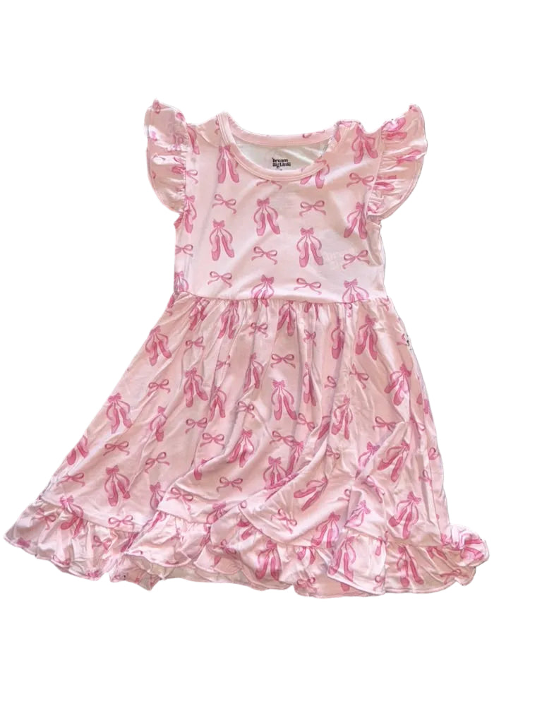 Ballet Bow Bliss Short Sleeve Twirl Dress