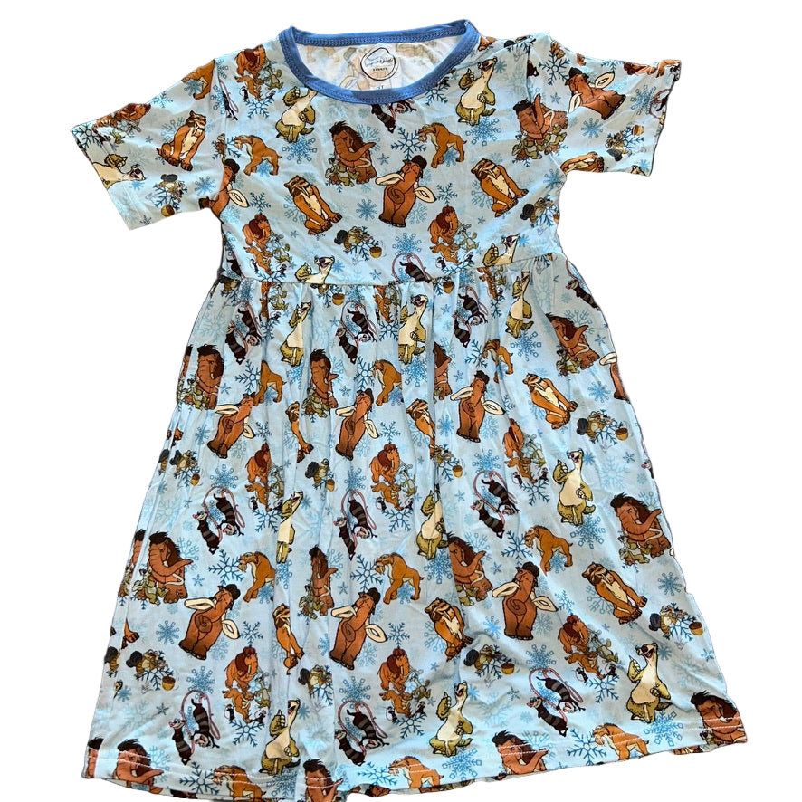 Icey Short Sleeve Twirl Dress