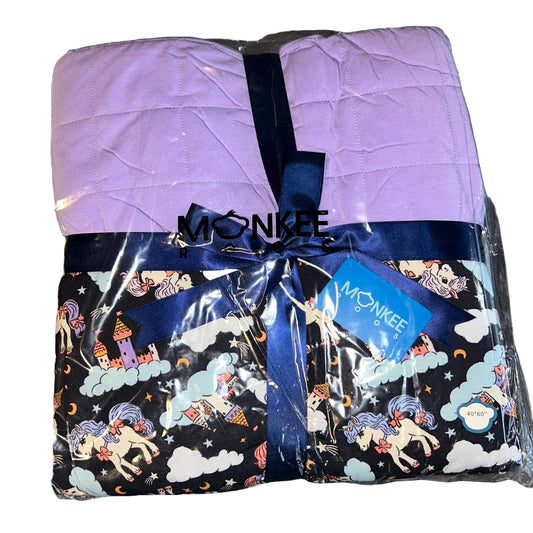 Midnight Unicorn Quilted Toddler Blanket