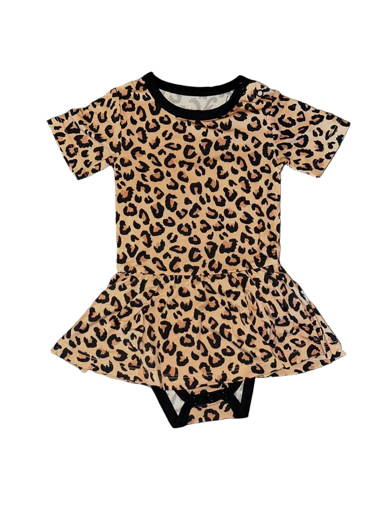 Leopard Bodysuit Twirl Dress